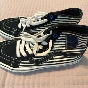 Vans Black and White Striped Sneakers